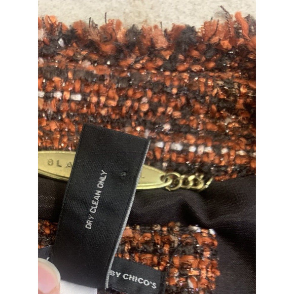 Chico's Black Label Textured Blazer Womens Size 1 (8-10) Woven Business Jacket - Picture 8 of 12